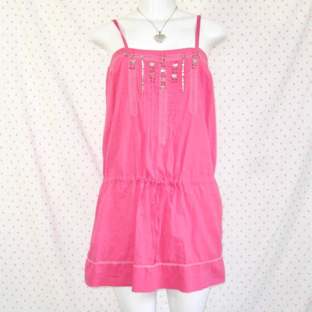 y2k hot pink mini romper embellished cami